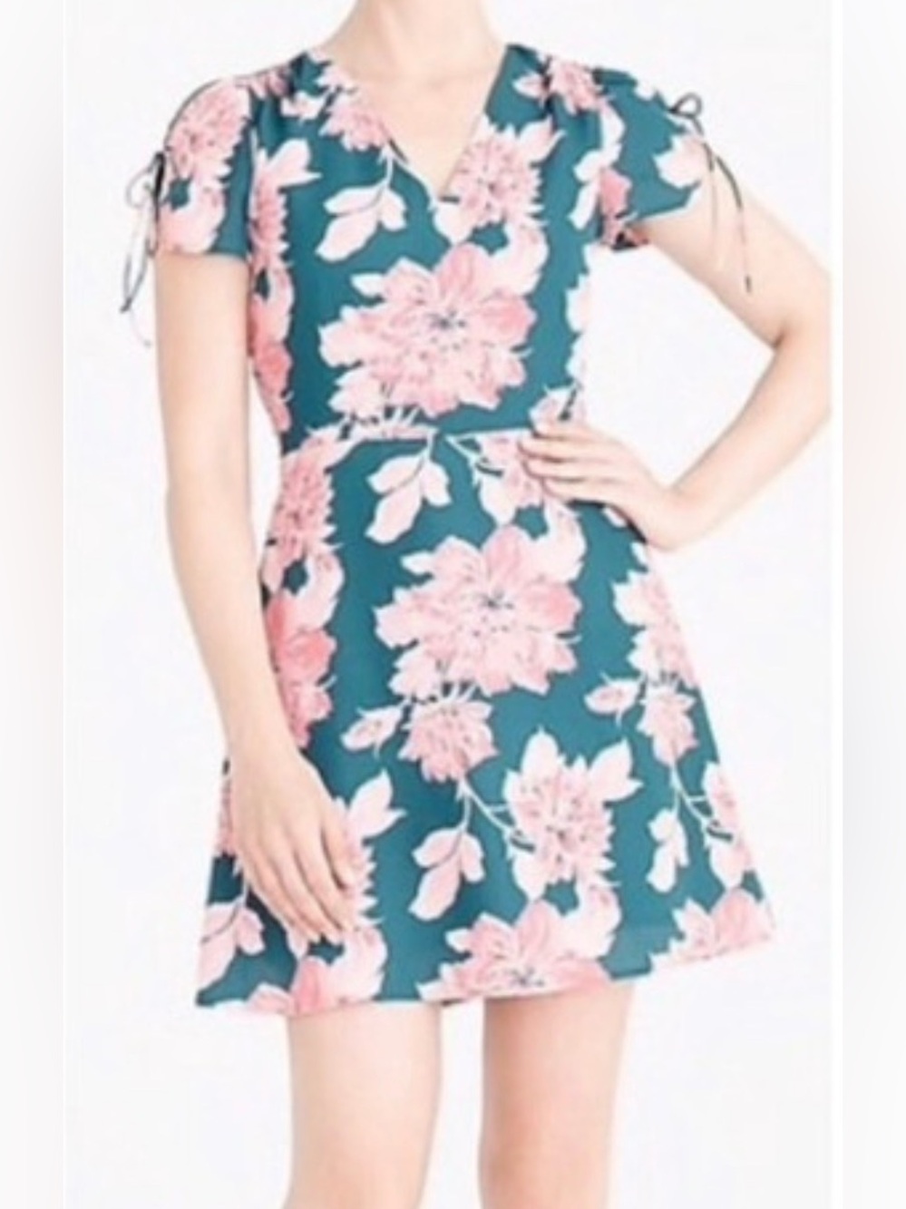 J Crew Mercantile Green/Pink Floral Mini Dress, Size 6
